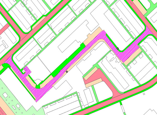 Straat in woonwijk